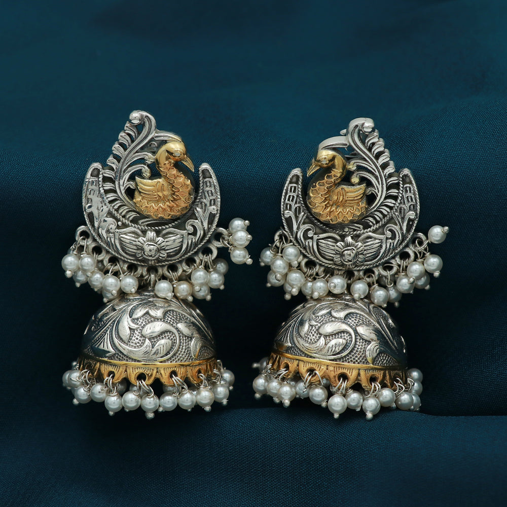 Silver Swan Jhumka